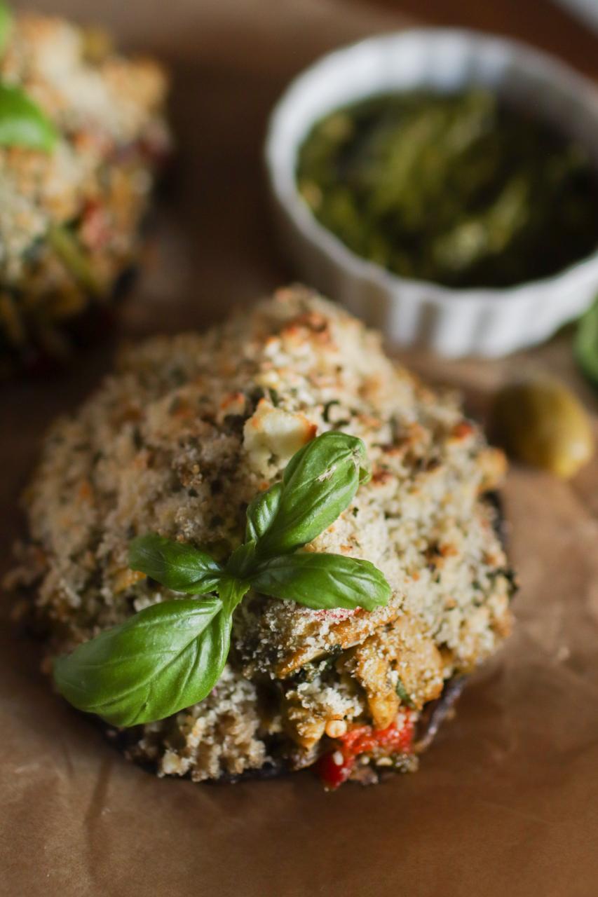 Vegetarian Stuffed Portobello Mushrooms | Sprig & Spoon