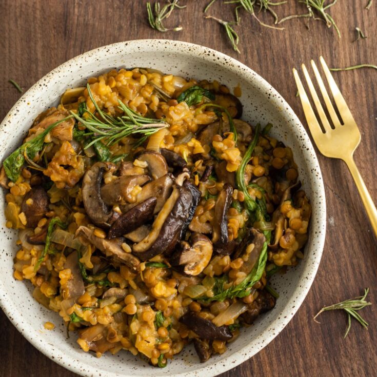 Image for Vegan High Protein Mushroom Lentil Risotto