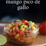 Fresh mango pico de gallo in a bowl