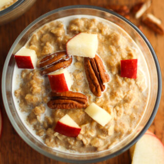 looking down on a bowl of oatmeal