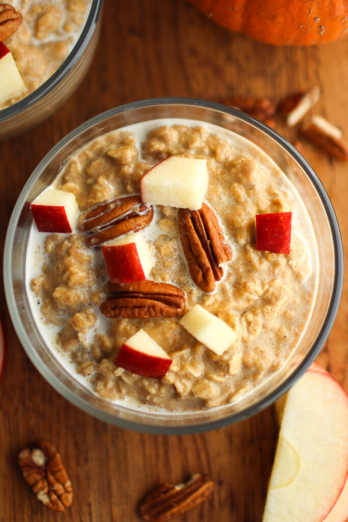 looking down on a bowl of oatmeal