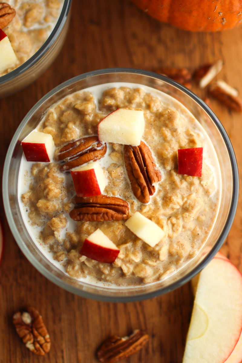 Fall Oatmeal Recipe Pumpkin Spice Oats with Apple + Pecans Sprig & Spoon