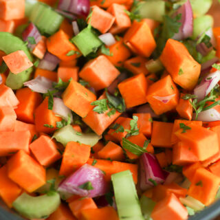a closeup of homemade holiday hash