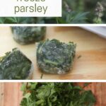 How to freeze parsley pinterest graphic.